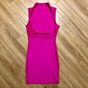 High Neck Neon Bodycon Dress